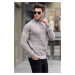 Madmext Stone Color Turtleneck Knitwear Sweater 5758