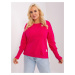 Fuchsia blouse with a round neckline in plus size