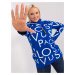 Cobalt blue plus size sweatshirt with hood and pockets