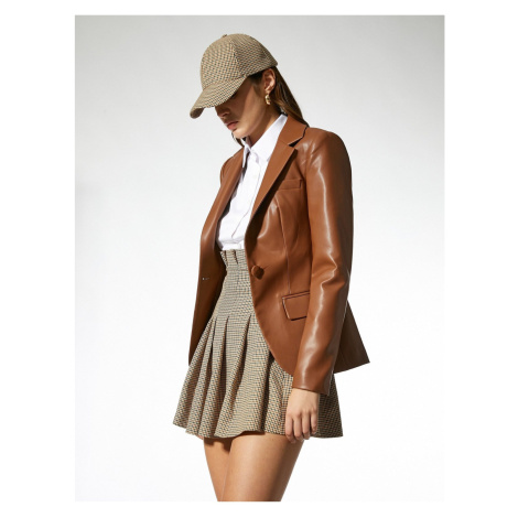 Koton Leather Look Blazer Jacket