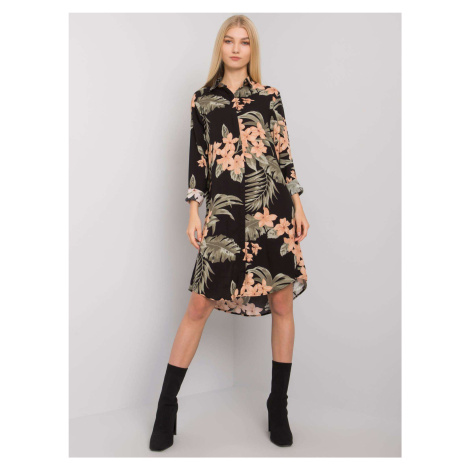 VZOROVANÉ KOŠEĽOVÉ ŠATY - ČIERNA / PÚDROVÁ / KHAKI TO-KS-1120-9.26 Rue Paris