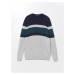 LC Waikiki Crew Neck Long Sleeve Color Block Men's Knitwear Sweater