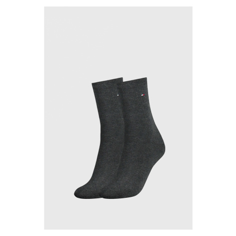 2 PACK tmavo-šedých dámskych ponožiek Tommy Hilfiger Casual