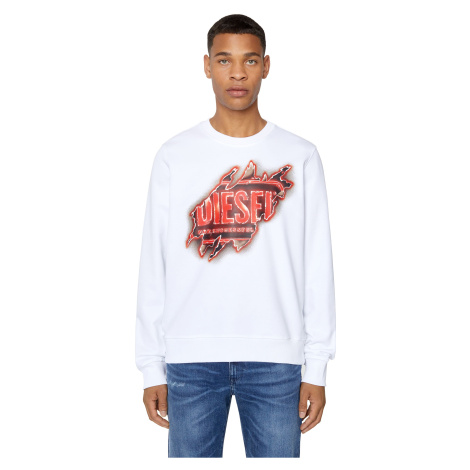 Diesel Mikina - S-GINN-E9 SWEAT-SHIRT biela