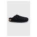 Semišové papuče Birkenstock Boston čierna farba
