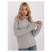 Grey turtleneck with pattern