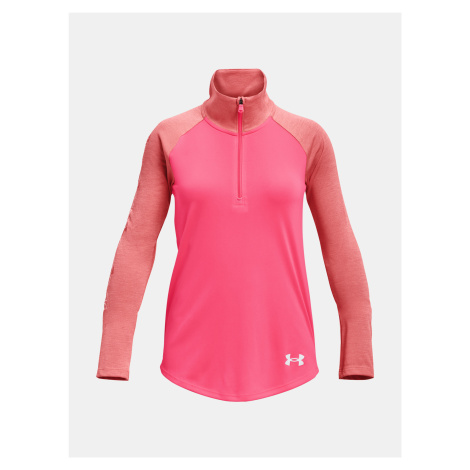 Tmavo ružové dievčenské športové tričko Under Armour Tech