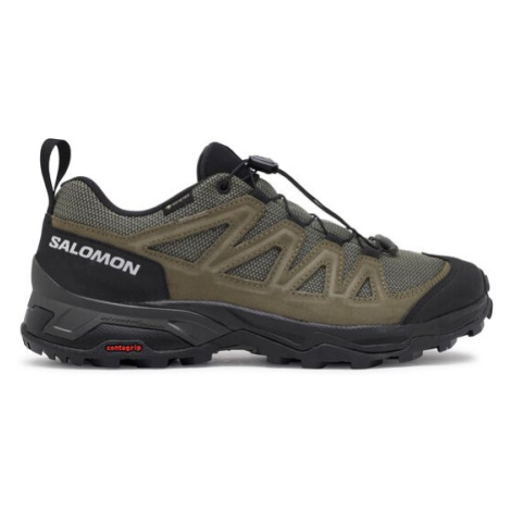 Salomon Trekingová obuv X Ward Leather GORE-TEX L47182200 Zelená