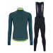 SANTINI Cyklistický zimný dres a nohavice - COLORE PURO WINTER - čierna/zelená