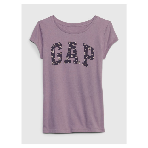 Fialové dievčenské tričko s logom GAP