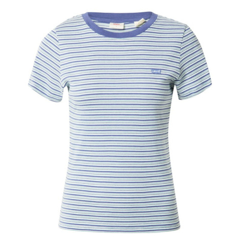 LEVI'S ® Tričko 'SS Rib Baby Tee'  modrosivá / svetlozelená / biela