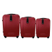 Tmavočervený set 3 ľahkých plastových kufrov &quot;Superlight&quot; - veľ. M, L, XL