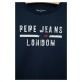 Detské bavlnené tričko Pepe Jeans tmavomodrá farba, s potlačou