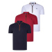 TRIPLE SET T8571 DEWBERRY ZIPPERED MENS T-SHIRT-NAVY BLUE-WHITE-BURGUNDY