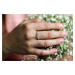 OLIVIE Strieborný kvetinový prsteň 4922