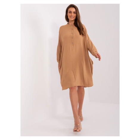 Camel oversize midi dress