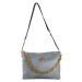 Grey women's messenger bag with chain