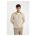 DEFACTO Standard Fit Regular Cut Stand Collar Zippered Knitwear Cardigan