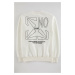 Trendyol White Regular Cut Puffy Text Printed Sweatshirt