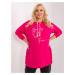 Plus size cotton fuchsia blouse