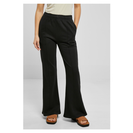 Women's Terry Flared Pin Tuck Pants Black Urban Classics