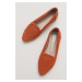 LuviShoes 101 Orange Knitted Women's Flat Shoes