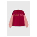 Detská bavlnená mikina United Colors of Benetton ružová farba, s kapucňou, s potlačou