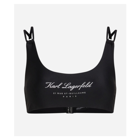 Plavky Karl Lagerfeld Hotel Karl Bikini Top Black