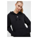 Mikina adidas Originals dámska, čierna farba, s kapucňou, jednofarebná, IA6420
