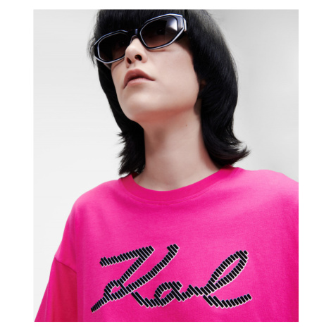 Tričko Karl Lagerfeld Logo T-Shirt Ružová