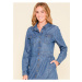 Modré rifľové košeľové šaty Brakeburn