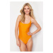 Trendyol Orange Square Neck Regular Swimsuit