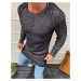 Tmavo šedý pánsky sveter s raglánovými rukávmi WX1583