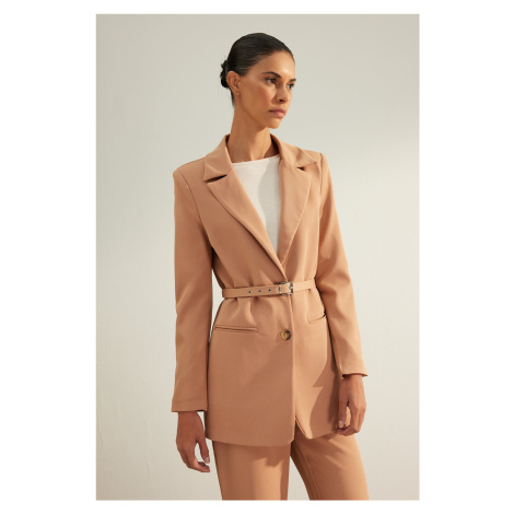 Trendyol Mink Premium Regular Lined Woven Blazer Jacket