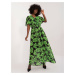 Black and green maxi dress with print