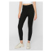 Women's high-waisted jersey leggings 2-pack black+black