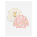 LC Waikiki Crew Neck Printed Baby Girl Sweatshirt 2-Pack