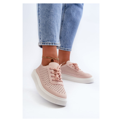 Openwork platform sneakers, Pink Tanvi