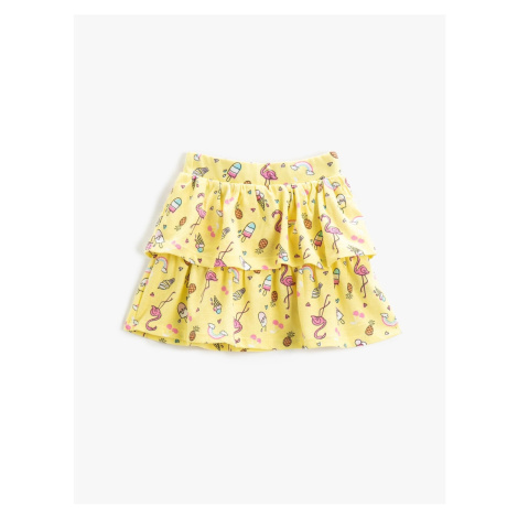 Koton Patterned Skirt with Ruffles