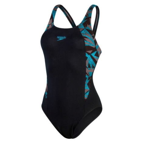 Speedo HYPER BOOM SPLICE MUSCLEBACK Dámske jednodielne športové plavky, čierna, veľkosť