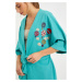 Trendyol Green Tied Kimono&Caftan