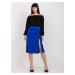 Cobalt pencil skirt RUE PARIS with high waist