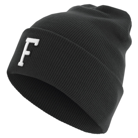 Knitted hat with letter cuff F MSTRDS