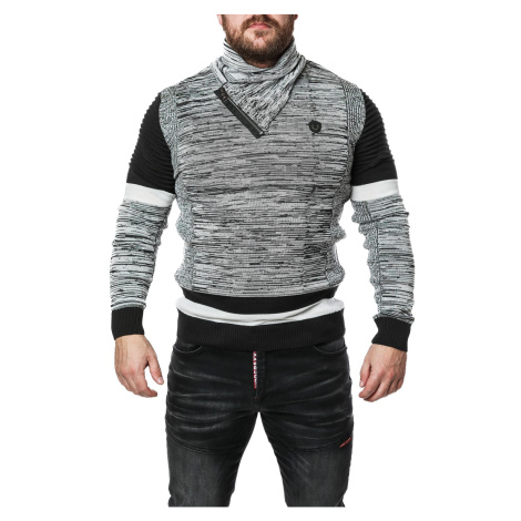 Pánsky sveter CIPO & BAXX CP250 BLACK-GREY Farba: Sivá, Konfekčná