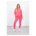 Complete with oversize blouse pink neon color