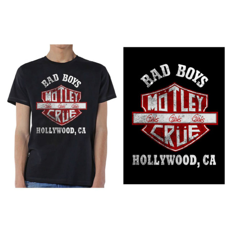 Motley Crue tričko Bad Boys Shield Čierna