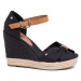 Tommy Hilfiger Espadrilky Basic Opened Toe High Wedge FW0FW04784 Čierna