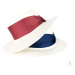 Tmavomodro-smotanový klobúk Wide Stripe