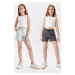 DEFACTO Girl's Printed 2-Piece Shorts