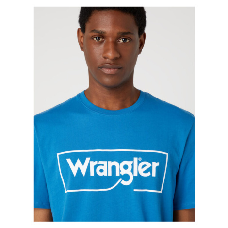 Wrangler Tričko W70JD369F Modrá Regular Fit